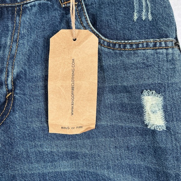 Ring of Fire Boys Relaxed Med Wash Distressed Blaze Jeans Size 20 NWT - Picture 2 of 15